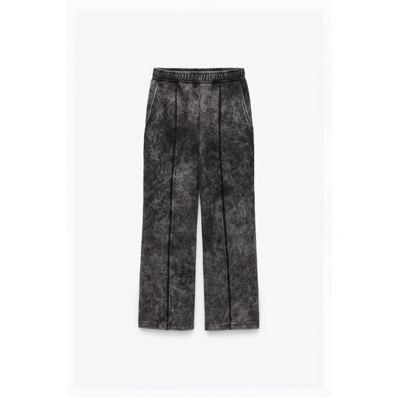 ZARA PLUSH WASHED EFFECT PANTS - Picture 2 of 5